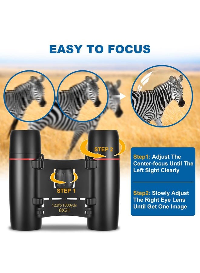 AHFLRITO Compact Lightweight Folding Binoculars for Adults and Kids Portable Waterproof for Bird Watching Travel Theater Opera Concert Hiking Tourism - Image 5