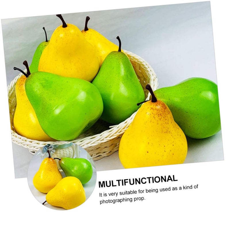 4 Pack Artificial Pear Models Simulation Fruit Display Props Home Kitchen Decor - Image 4