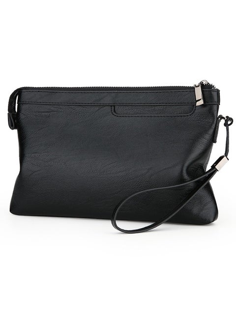 Men's Envelope Clutch - Large Capacity Business Casual Fashion Tote Bag For Men - Business Casual PU Leather Tote Wallet With Cell Phone Pocket - Black