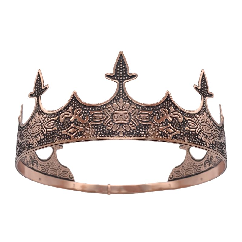 King Crowns for Men Theme Party Metal Hair Band for Men Headband bronze color 1 Count Pack of 1