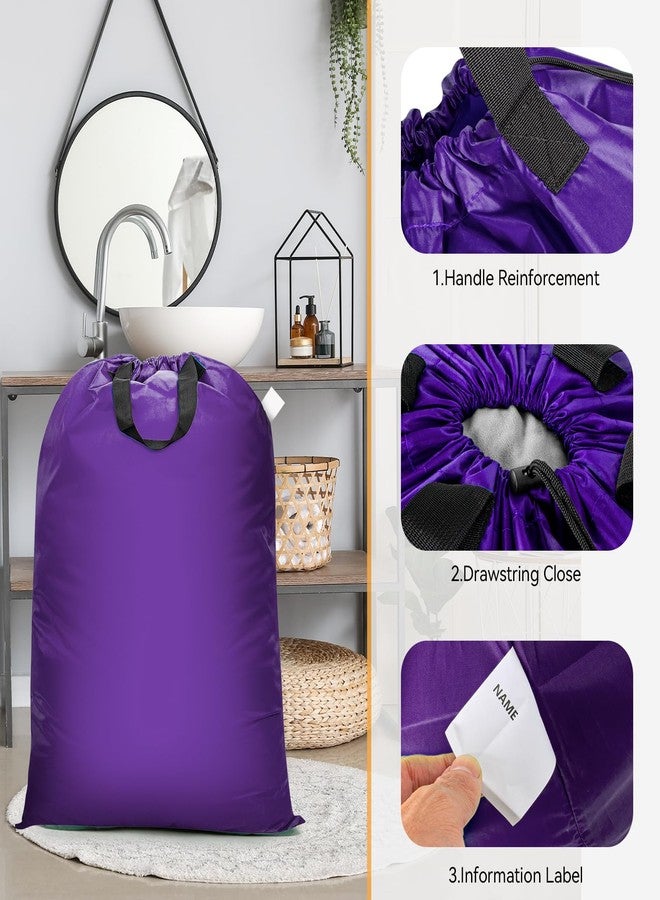 Isink Extra Large Heavy Duty Laundry Bag - 28" x 40", Travel Laundry Bag for Dirty Clothes, Purple - Image 4