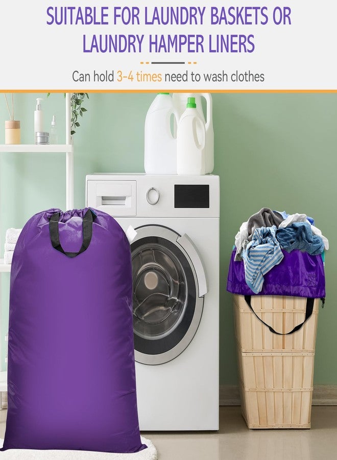 Isink Extra Large Heavy Duty Laundry Bag - 28" x 40", Travel Laundry Bag for Dirty Clothes, Purple - Image 5
