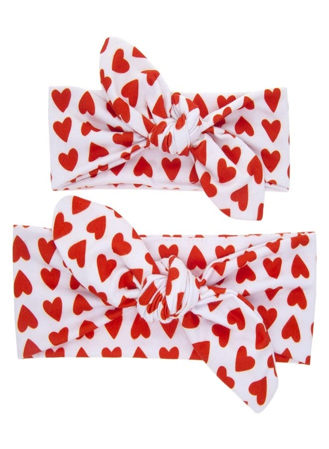 SYGA 2 Pcs Mom & Baby Headband Naylon Stretchable Hairband Suitable for Newborn Infant Toddler Kids 0-3 Year (Love) - Image 1