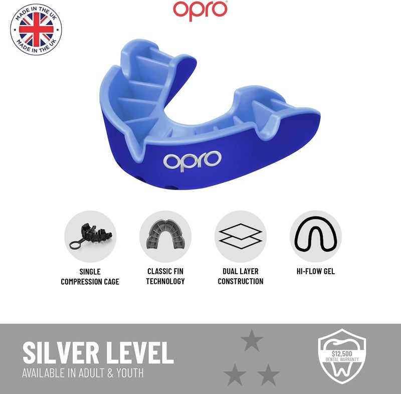 OPRO NEW Silver Level Adult and Youth Clear Sports Mouthguard With Case - Image 3