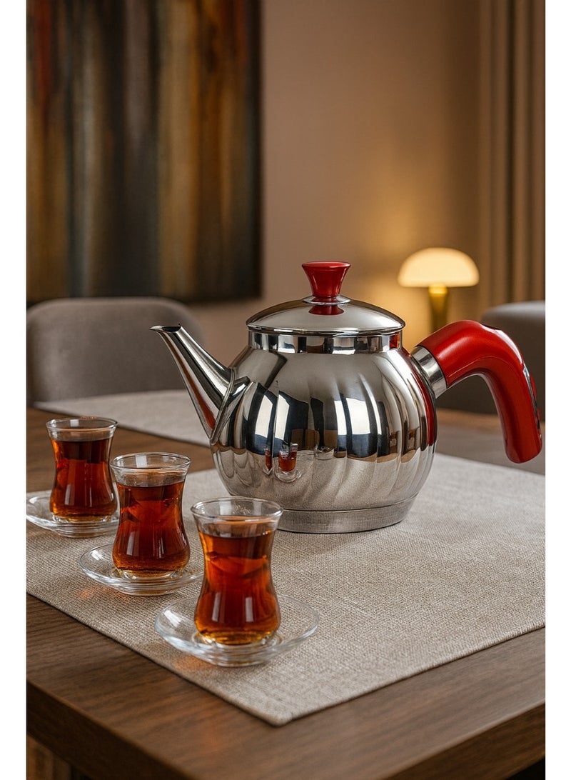 السيف  🫖 إبريق شاي تركي فاخر من الستانلس – سعة 2.2 لتر بتصميم أنيق وفخامة تركية - Image 1