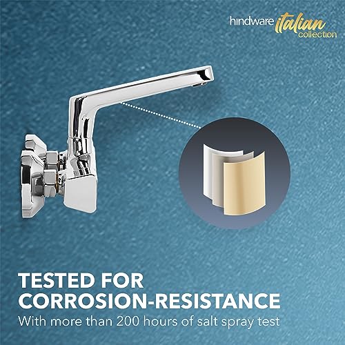 Hindware Italian Collection Starc Hot and Cold Sink Mixer with Rotating Spout (Wall Mounted), Brass with Chrome Finish | F530023CP | Kitchen Sink Tap | 12-Year Warranty - Image 5
