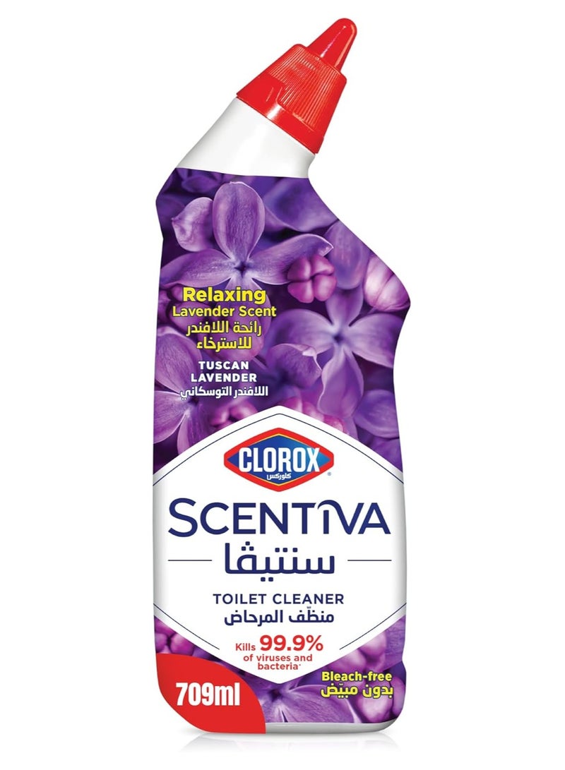 Clorox Scentiva Toilet Cleaner 709 ml, Tuscan Lavender, Bleach Free Toilet Bowl Cleaner - Image 1