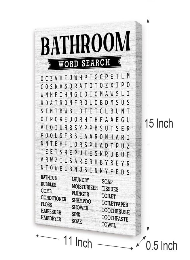 OTINGQD Funny Bathroom Wall Art,Bathroom Word Search Canvas Wall Decor for Toilet Restroom Washroom - Image 2