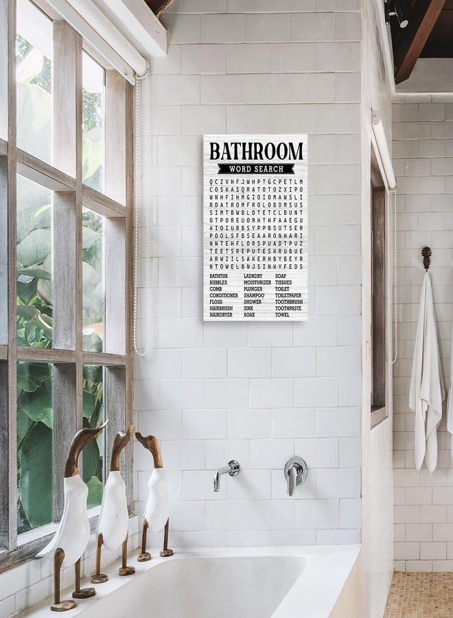 OTINGQD Funny Bathroom Wall Art,Bathroom Word Search Canvas Wall Decor for Toilet Restroom Washroom - Image 4