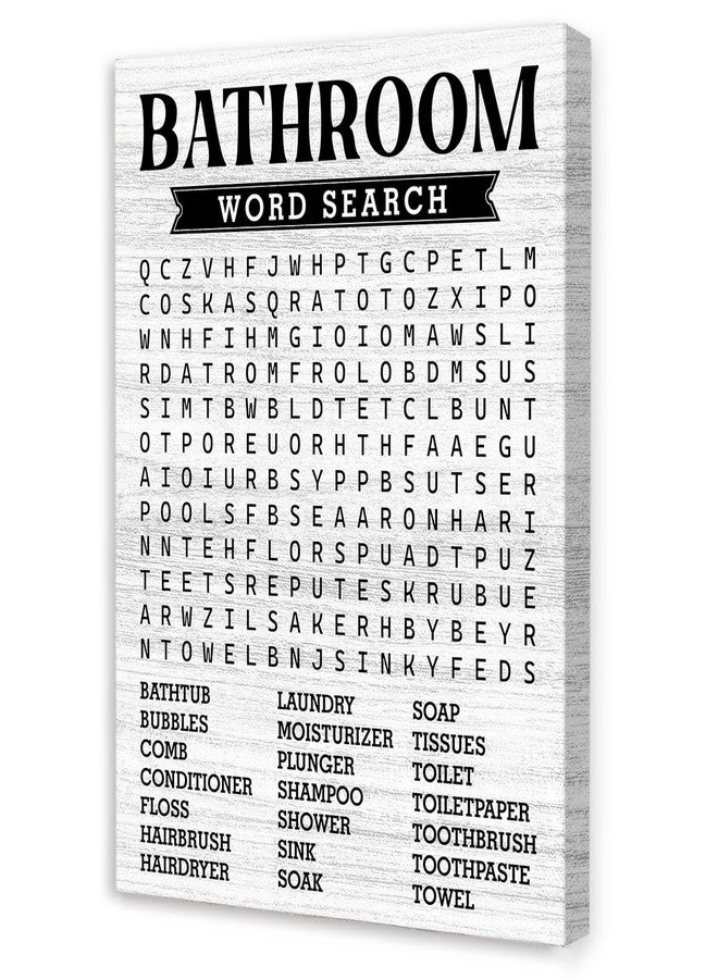 OTINGQD Funny Bathroom Wall Art,Bathroom Word Search Canvas Wall Decor for Toilet Restroom Washroom - Image 1