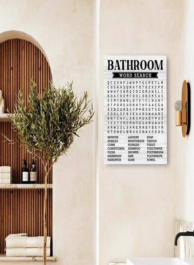 OTINGQD Funny Bathroom Wall Art,Bathroom Word Search Canvas Wall Decor for Toilet Restroom Washroom - Image 5