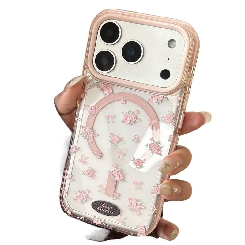 MagSafe Case, Drop Protection, Strong Magnetic, TPU, Shockproof Cover for iPhone 15 / 15 Plus / 15 Pro / 15 Pro Max, Floral - Layan Lure - Image 5