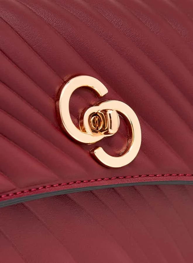 سيليست Women Quilted Crossbody Bag with Detachable Strap and Twist Lock Closure
