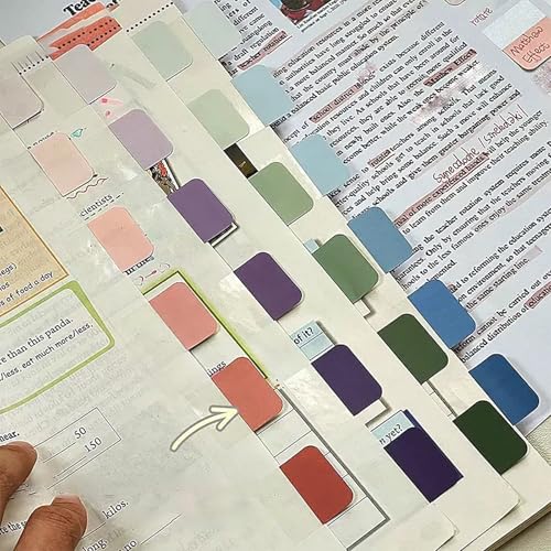 Potanro Book Tabs 480 PCS Annotation Tabs Transparent Sticky Notes for Notebooks 1 Inch Repositionable Index Tabs for Annotating Books and File Classification (Medium) - Image 3