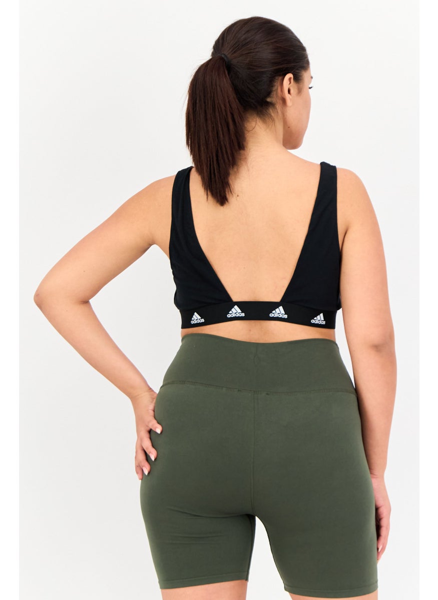 Adidas Women Brand Logo Non-Padded Bralette, Black  - Image 3