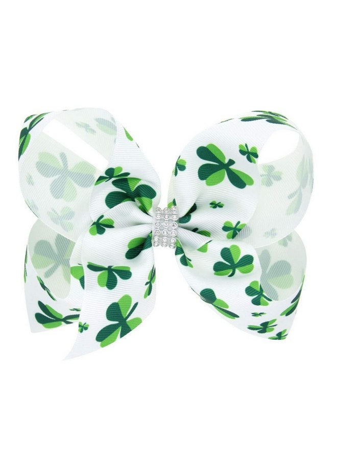 DIUEWOW 2 Packs St. Patrick's Day Hair Bows Clips Irish Shamrock Clover Hair Bows Hair Pins for Kids Grosgrain Ribbon Green Saint Headwear Hairpin Alligator Clips Bows for Girls Toddlers Kids Women - Image 5