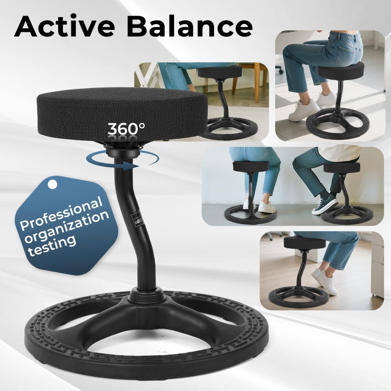beyond SMART ADHD Chair for Child Adults, Wobble Stool Fitness Seat, Spinning Chair for Stability, Balance, Yoga, Office, School, Wellness, Flexible Active Sitting with Non-Slip Base and Washable Seat Cover - Image 4