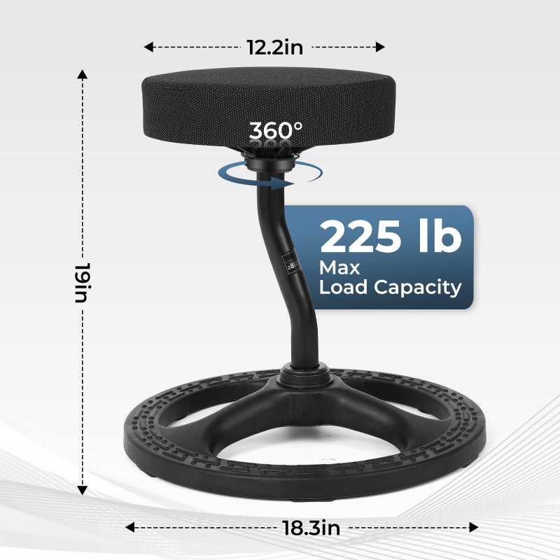 beyond SMART ADHD Chair for Child Adults, Wobble Stool Fitness Seat, Spinning Chair for Stability, Balance, Yoga, Office, School, Wellness, Flexible Active Sitting with Non-Slip Base and Washable Seat Cover - Image 2