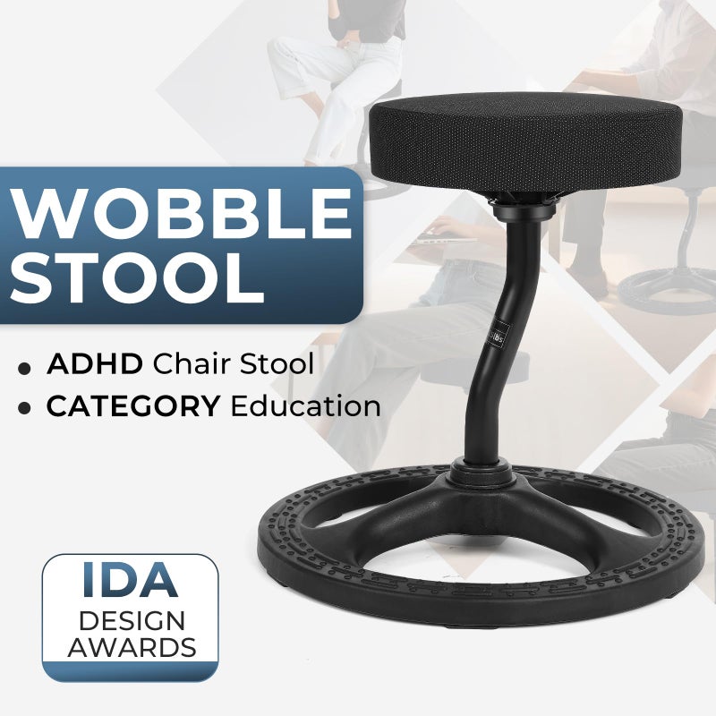 beyond SMART ADHD Chair for Child Adults, Wobble Stool Fitness Seat, Spinning Chair for Stability, Balance, Yoga, Office, School, Wellness, Flexible Active Sitting with Non-Slip Base and Washable Seat Cover - Image 3