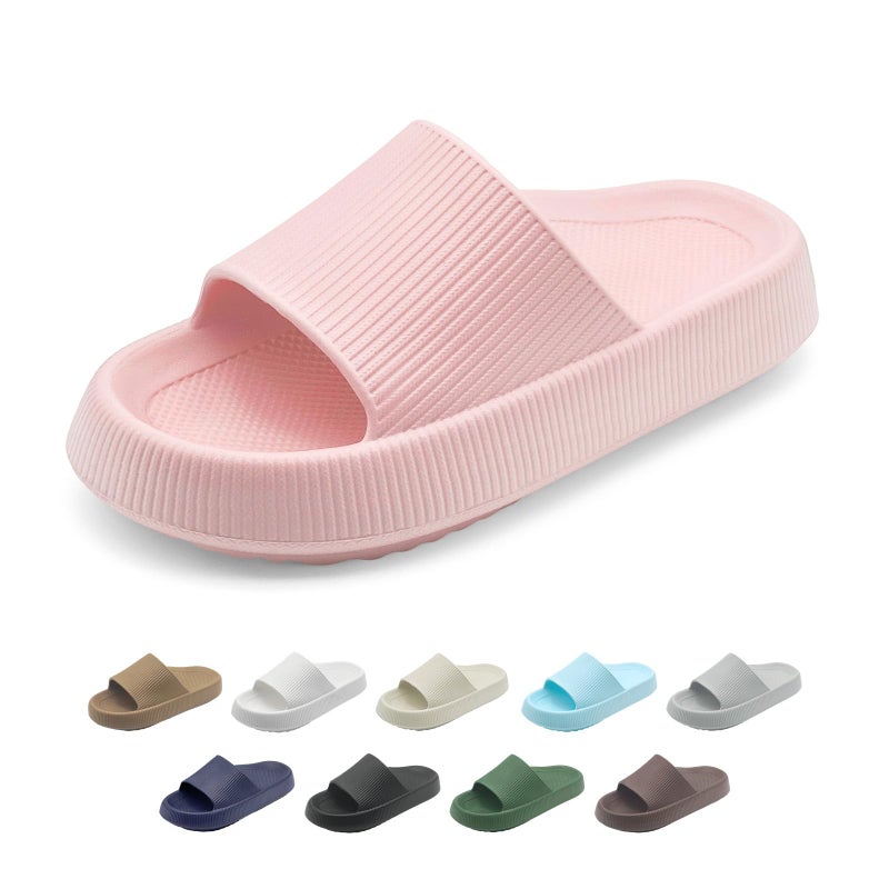 rosyclo Orthopedic Sandals for Women and Men, Arch Support Cloud Recovery Slides Orthotic Pain Relief Pillow Soft Lightweight Cozy Thick Sole Slip On Plantar Fasciitis Slippers, Pink - Image 1