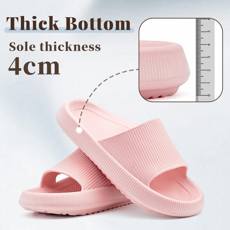 rosyclo Orthopedic Sandals for Women and Men, Arch Support Cloud Recovery Slides Orthotic Pain Relief Pillow Soft Lightweight Cozy Thick Sole Slip On Plantar Fasciitis Slippers, Pink - Image 4