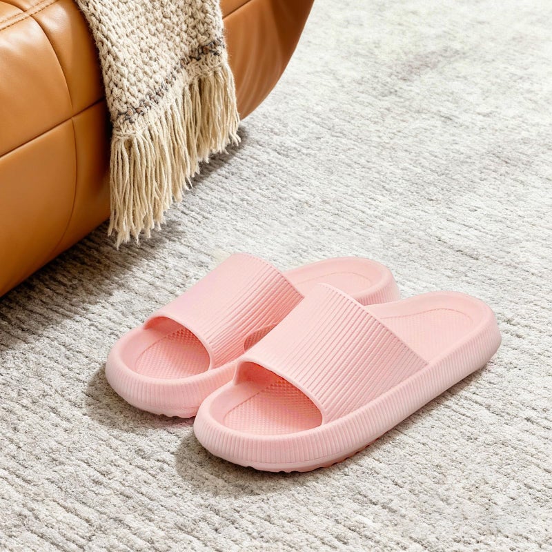 rosyclo Orthopedic Sandals for Women and Men, Arch Support Cloud Recovery Slides Orthotic Pain Relief Pillow Soft Lightweight Cozy Thick Sole Slip On Plantar Fasciitis Slippers, Pink - Image 3
