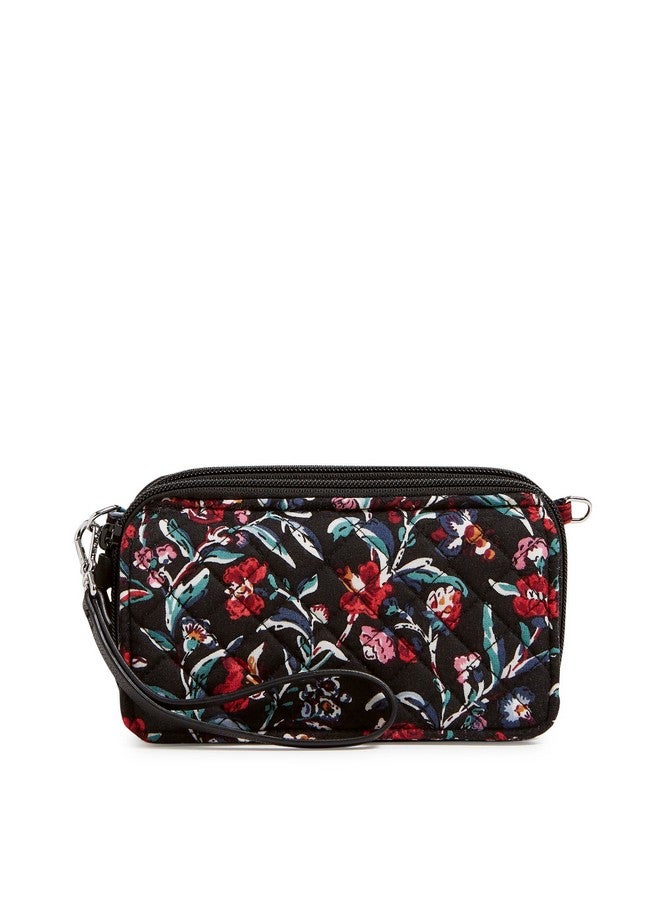 Vera Bradley Women'S Cotton All In One Crossbody Purse With Rfid Protection Perennials Noir One Size - Image 1