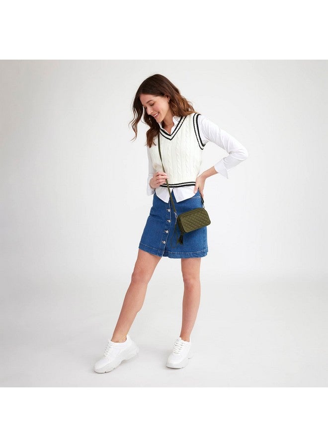 Vera Bradley Women'S Cotton All In One Crossbody Purse With Rfid Protection Perennials Noir One Size - Image 5