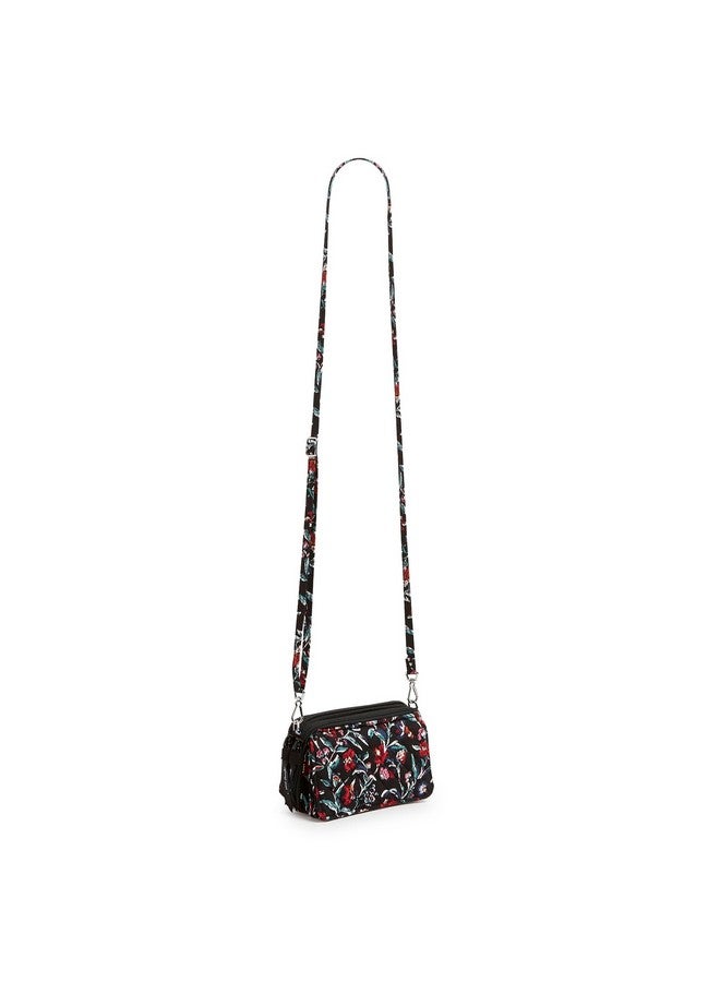 Vera Bradley Women'S Cotton All In One Crossbody Purse With Rfid Protection Perennials Noir One Size - Image 2