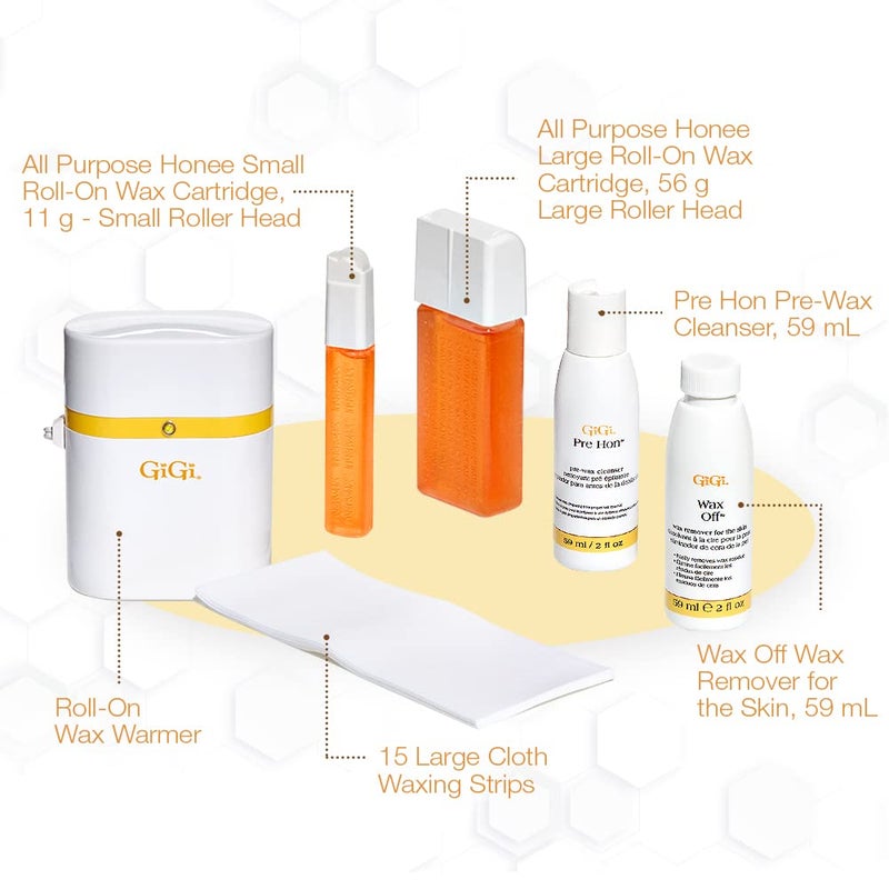 Gigi Roll on Waxing Kit â€“ At-Home Hair Removal for Face & Body with All-Purpose Soft Wax Roller for Smooth Skin - Image 4
