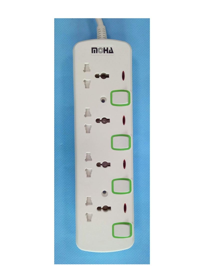 Generic - 3-Way Socket Power Extension with Individual Switches – 2 Meter, White - Image 1