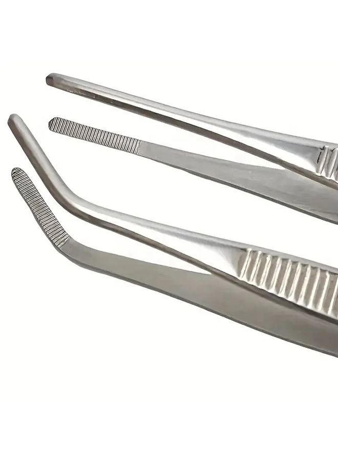 2 Piece Set Stainless Steel Tongs Durable Metal Precision Pliers for Jewelry Making - Image 5