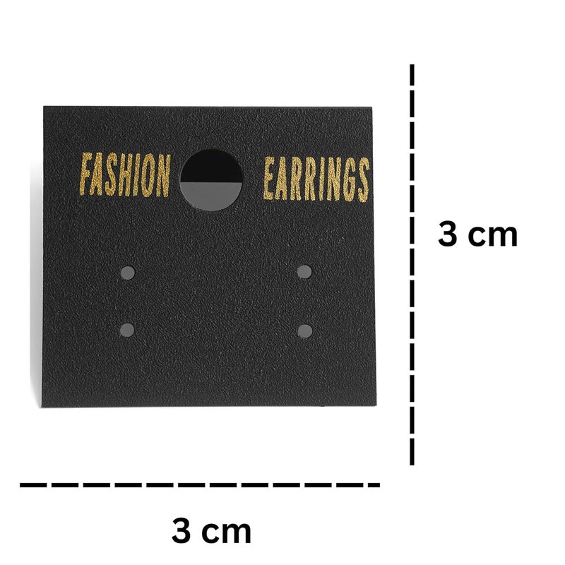 ST logo 100 Pcs Plastic Jewelry Earring Display Cards Ear Stud Plastic Earring Card Holder Jewelry Organizer Jewelry Packaging DIY Holder (100 Pcs Black) - Image 4