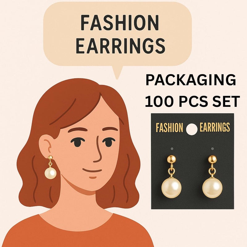 ST logo 100 Pcs Plastic Jewelry Earring Display Cards Ear Stud Plastic Earring Card Holder Jewelry Organizer Jewelry Packaging DIY Holder (100 Pcs Black) - Image 3