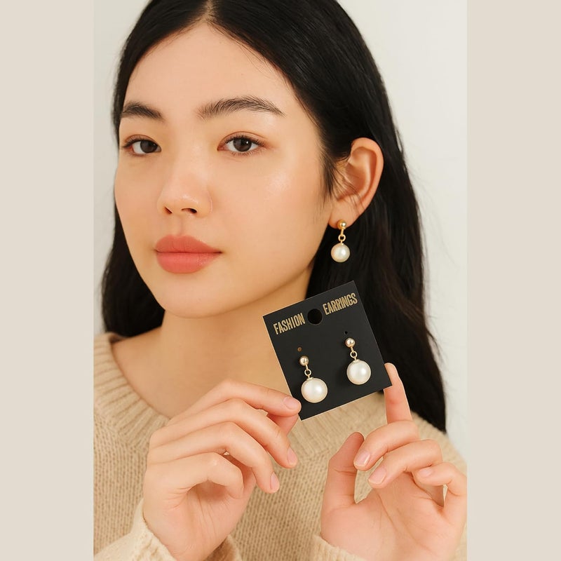 ST logo 100 Pcs Plastic Jewelry Earring Display Cards Ear Stud Plastic Earring Card Holder Jewelry Organizer Jewelry Packaging DIY Holder (100 Pcs Black) - Image 5