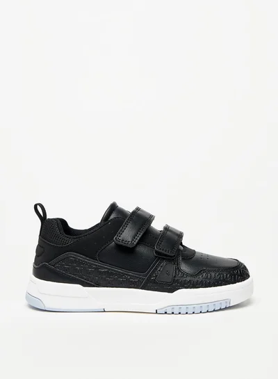 Mister Duchini Boys Textured Sneakers with Hook and Loop Closure