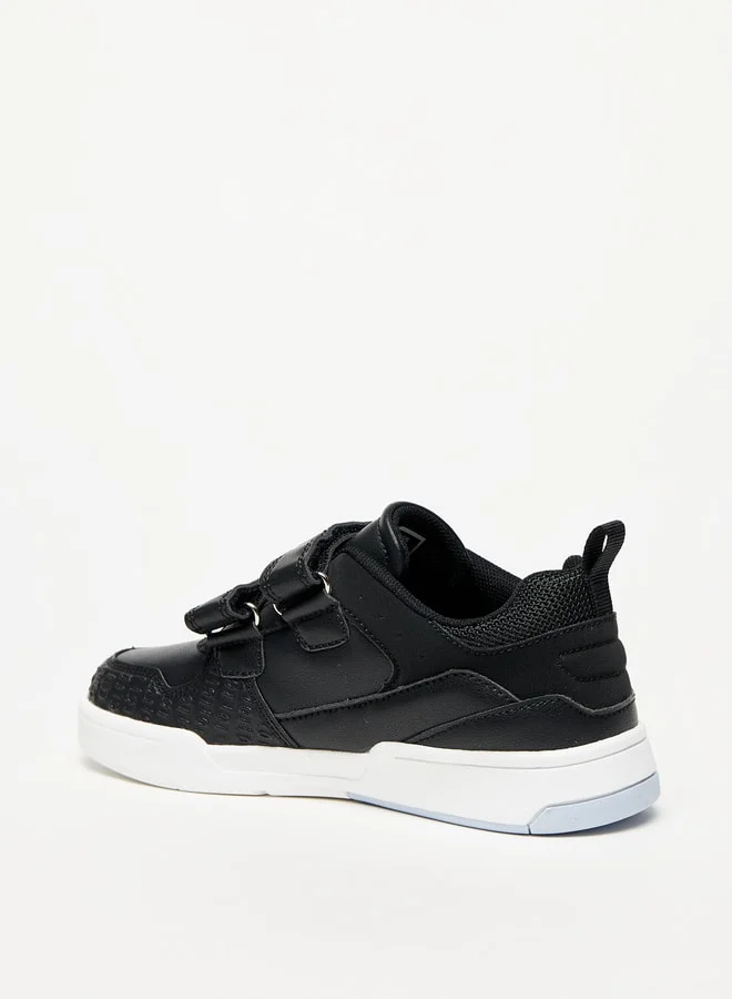 Mister Duchini Boys Textured Sneakers with Hook and Loop Closure
