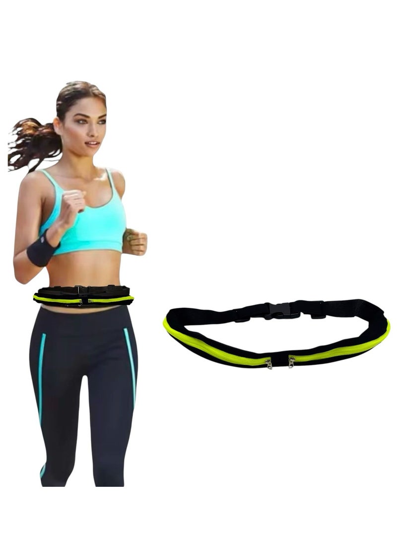 QSHOP Slim Running Belt, Workout Waist Pack for Women and Men, Phone Holder for Runners, Waist Belt for Workout, Jogging, Hiking, Cycling, Money Belt and Running Equipment Accessories  - Image 1