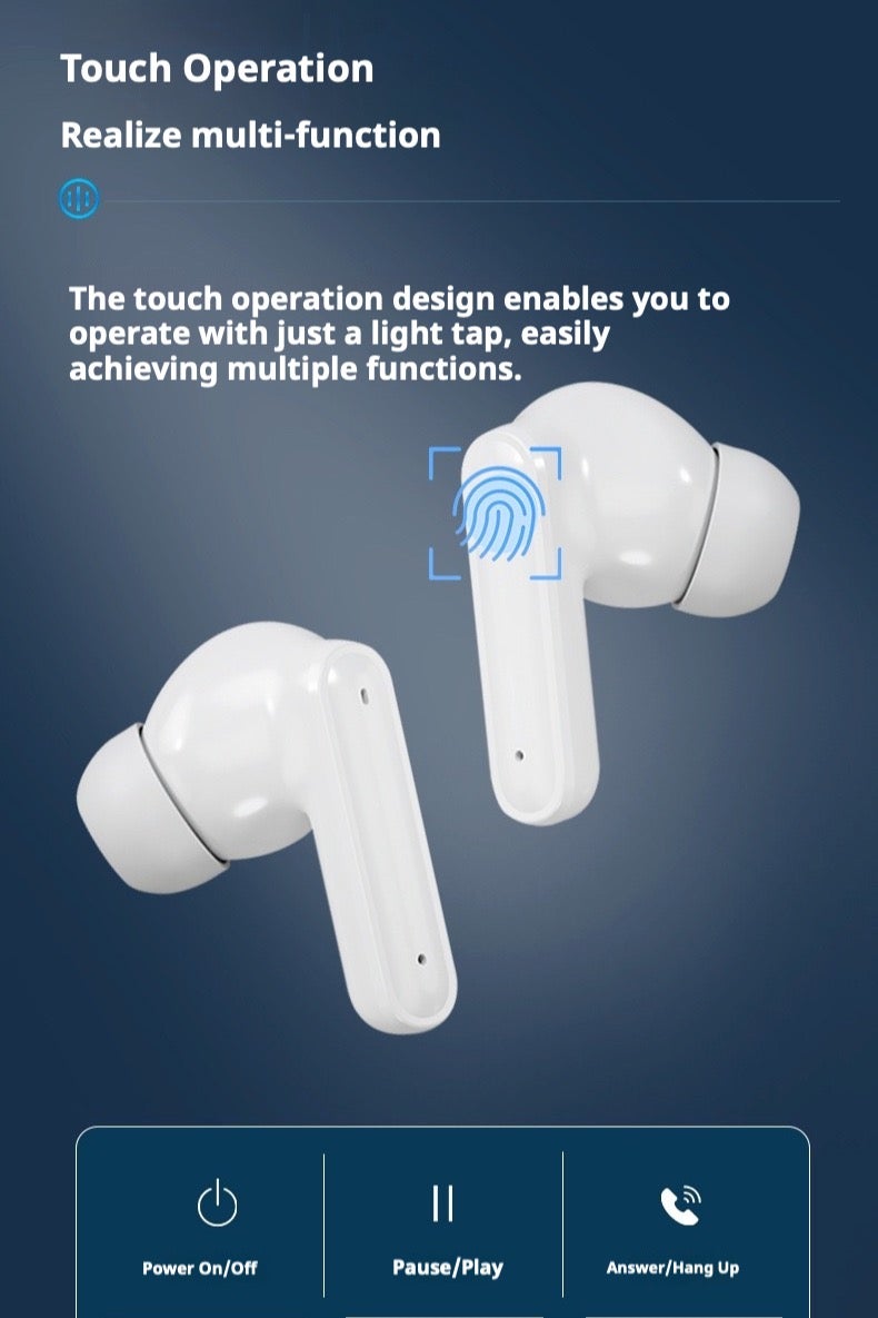 Wireless Earbuds, 35H Playtime ANC, IPX5 Waterproof with Charging Case - Bluetooth 5.3 Deep Bass for Office & Daily Commute - Image 2