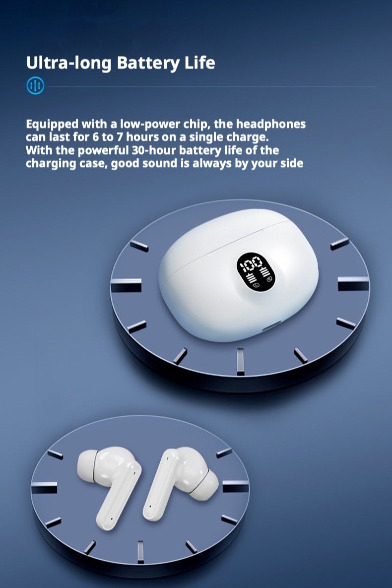 Wireless Earbuds, 35H Playtime ANC, IPX5 Waterproof with Charging Case - Bluetooth 5.3 Deep Bass for Office & Daily Commute - Image 5