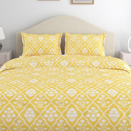 Haus & Kinder Bedsheets,100% Cotton Double Bed Sheet, 186 TC Pure Cotton Bedsheet for Queen Size Bed with 2 Pillow Covers, (100 x 90 Inches) Utopia - Image 5