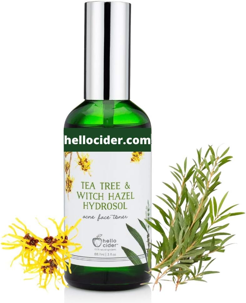 Tea Tree Witch Hazel FACE Toner  Organic Hydrosol Astringent Facial Spray  Reduce Blemish Prevent Acnes Restore pH Tone All Skin TypeUSA Small BusinessHello Cider