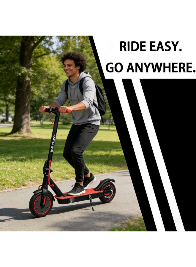 CRONY Foldable Electric Scooter Lightweight, 250W Motor, Speed 25 km/h, Range 10 km, Max Load 100 kg, App Control, Red, M365 - Image 5
