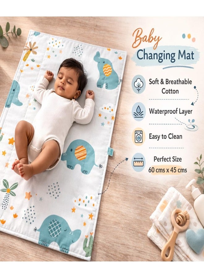 Zikku Diaper Changing Mat/Sleeping Mat/Waterproof Bed Protector with Foam for Newborn Baby – Pack of 3 (Animal Print, 45 cms x 60 cms) - Image 1