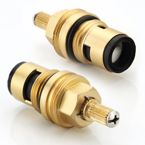 hansengroe Kitchen Faucet Cartridge for Grohe 45883000 45882000 Cartridge Replacement Part, Cold Hot Flow Right Left Side Installation Suitable for Shower Bathroom Faucet Stem Replacement (45883000+45882000) - Image 1
