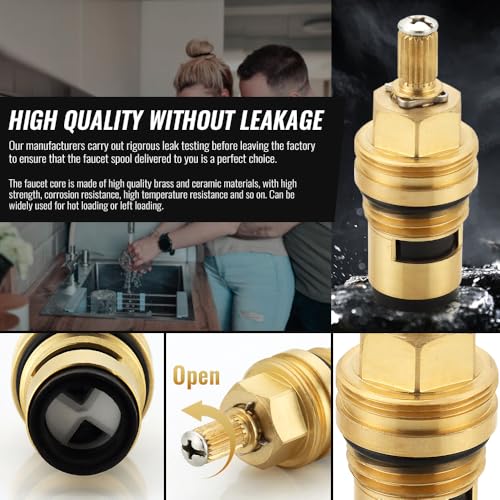 hansengroe Kitchen Faucet Cartridge for Grohe 45883000 45882000 Cartridge Replacement Part, Cold Hot Flow Right Left Side Installation Suitable for Shower Bathroom Faucet Stem Replacement (45883000+45882000) - Image 2