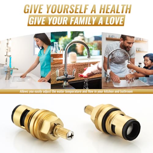 hansengroe Kitchen Faucet Cartridge for Grohe 45883000 45882000 Cartridge Replacement Part, Cold Hot Flow Right Left Side Installation Suitable for Shower Bathroom Faucet Stem Replacement (45883000+45882000) - Image 4