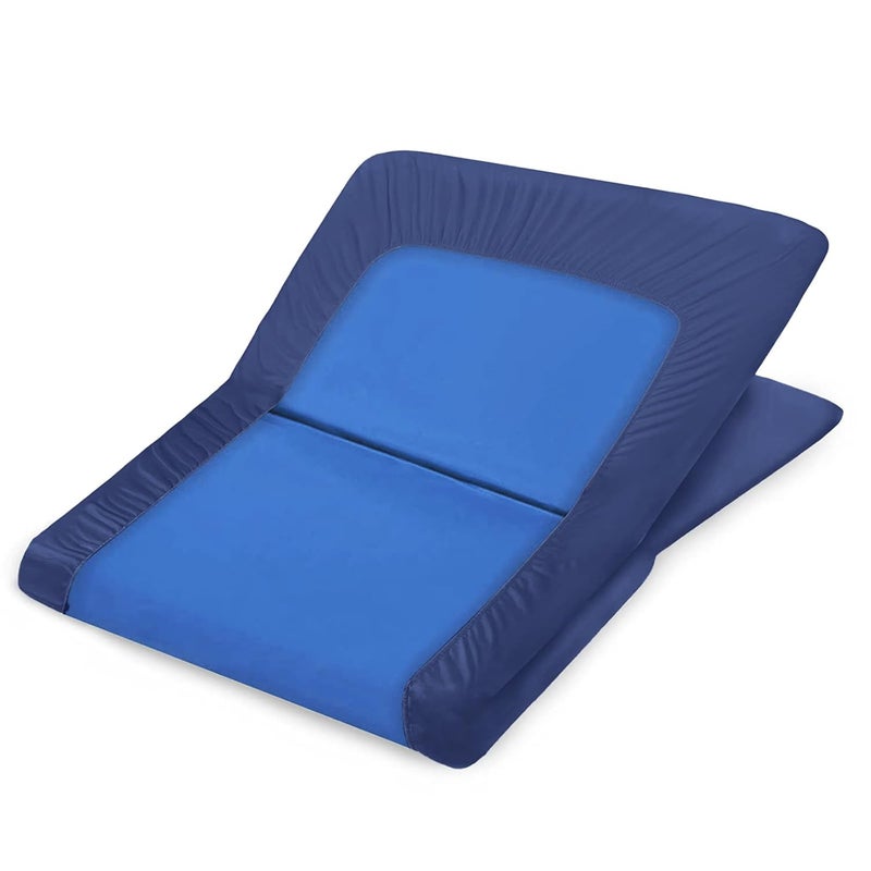 Coldwind Nap Mat Sheet 2 Pack 24 x 48 x 4 Fitted Elastic Corners Preschool Day Care Rest Nap Mat Cover Soft  Breathable Baby Sheets for Regalo My Cot Portable Toddler Bed and Joovy Travel Cot Navy - Image 5