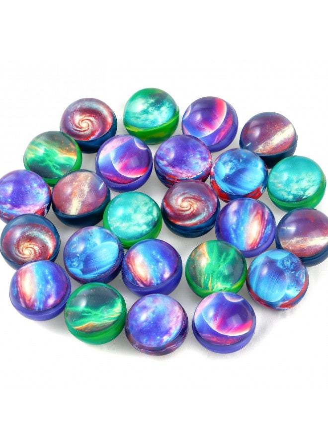 Pllieay 24PCS Galaxy Bouncy Balls, Space Bouncy Balls Bulk 32mm Space Theme Bouncy Balls for Kids Party Favors, Christmas Gift Bag Filling - Image 1