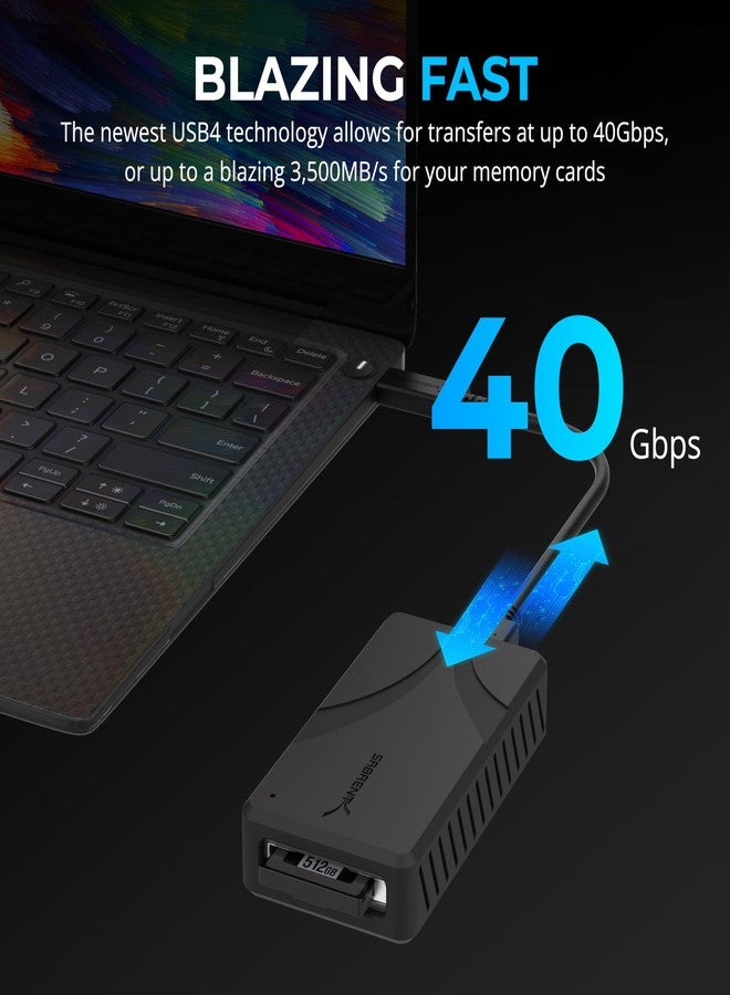 SABRENT USB4 CFexpress Type B Card Reader - 40Gbps Transfer Speed, Aluminum Alloy Body, Detachable USB-C Cable, Silicone Sleeve, OTG Support - Compatible with Cameras, Laptops, and Cages (CR-U4XB) - Image 3